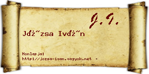Józsa Iván névjegykártya