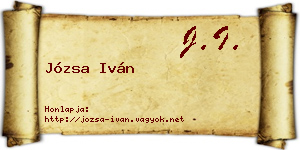 Józsa Iván névjegykártya